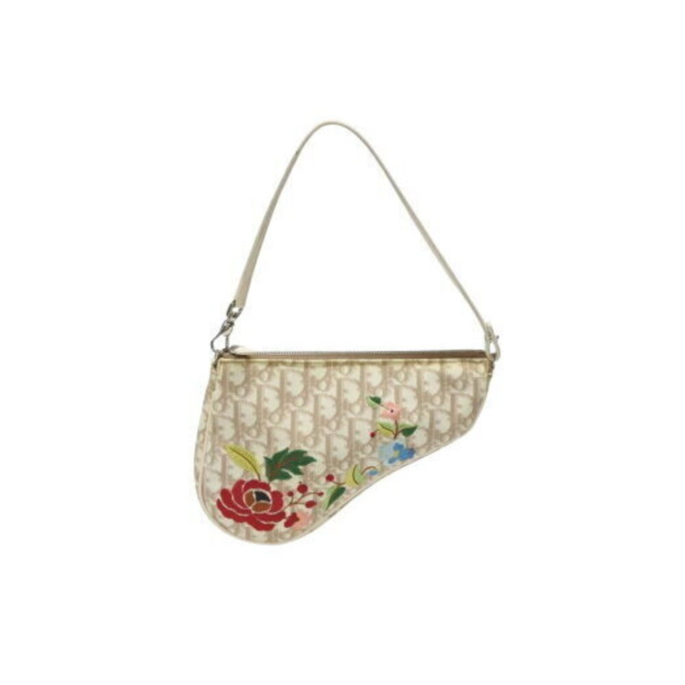 Christian Dior Saddle Bag Embroidery Galliano era Beige